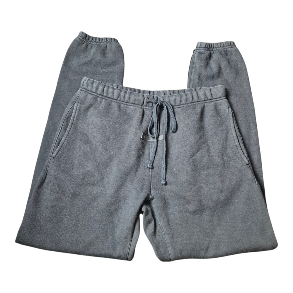 Essentials Fear Of God Men's Small Black‎ Fleece Jogger Sweatpants Logo
